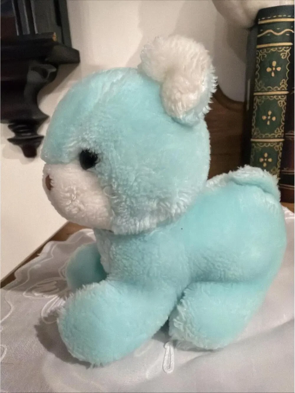 Rare Gund Vtg Disney Winnie the Pooh Bear Squeaker Plush 6” Blue Sears 1960s - Picture 3 of 10